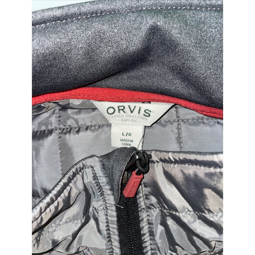 Orvis Quilted Jacket L Large Gray Classic Collection Full Zip Great Condition - Picture 3 of 15